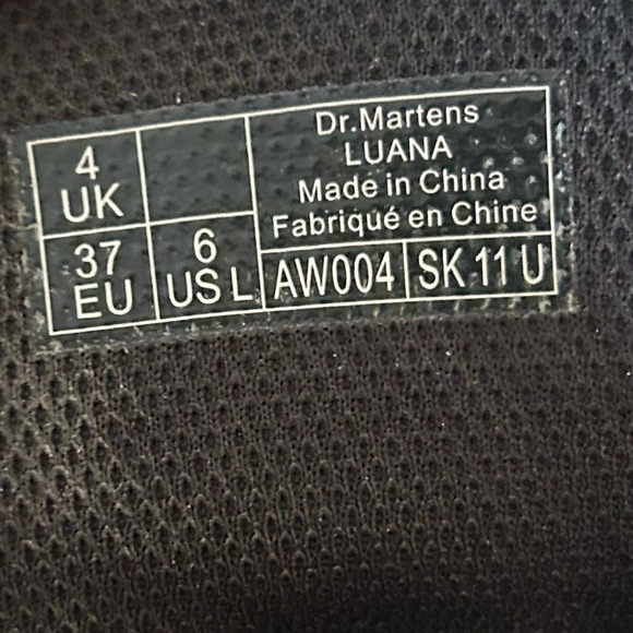 Dr. Martens Luan Sparkle Black Combat Boots size 6 - Picture 8 of 9